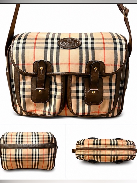 Burberry Other - Burberry Vintage Haymarket Check Crossbody Bag 👜 Canvas & Leather | Nova Check